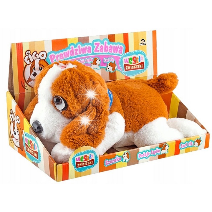 Interaktív Madej kutya, 33cm, érintésérzékelőkkel, többszínű