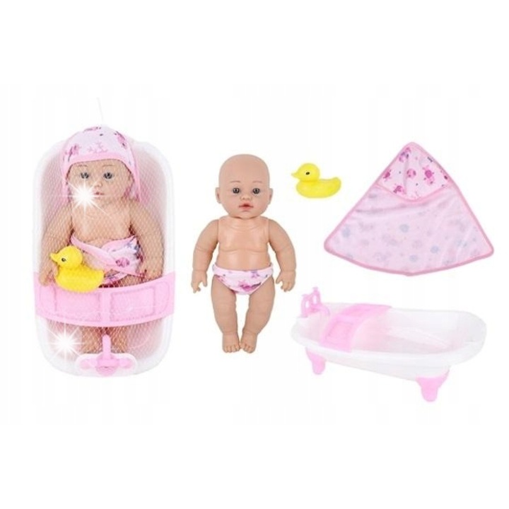 Bobas baba kiegészítőkkel, 19x18x32cm, többszínű, készlet