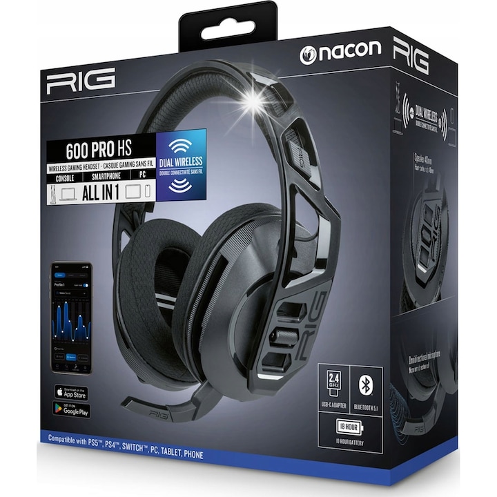Casti wireless RIG 800 PRO HX, compatibile Xbox, 40 mm, negru, set