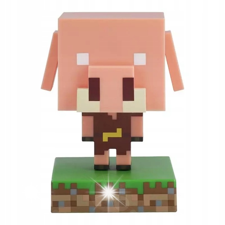 Нощна лампа за деца Minecraft Piglin, Paladone, 12 см, захранване 2x AAA, топла светлина