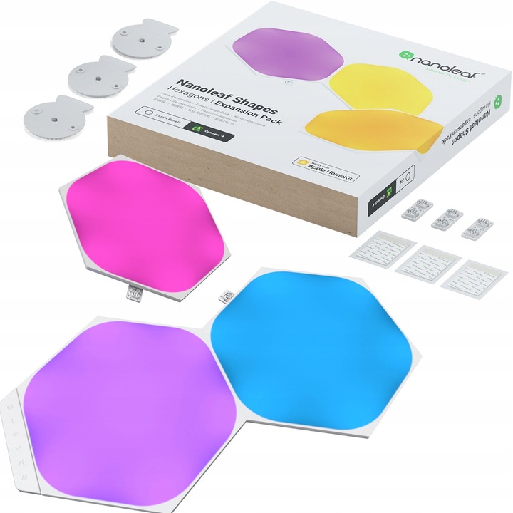 Комплект разширение Nanoleaf Hexagons - 3 осветителни панела, RGBW, 20x23см