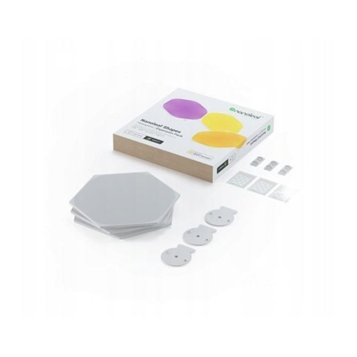 Set extensie Nanoleaf Hexagons, 3 panouri luminoase, RGBW, 20x23cm
