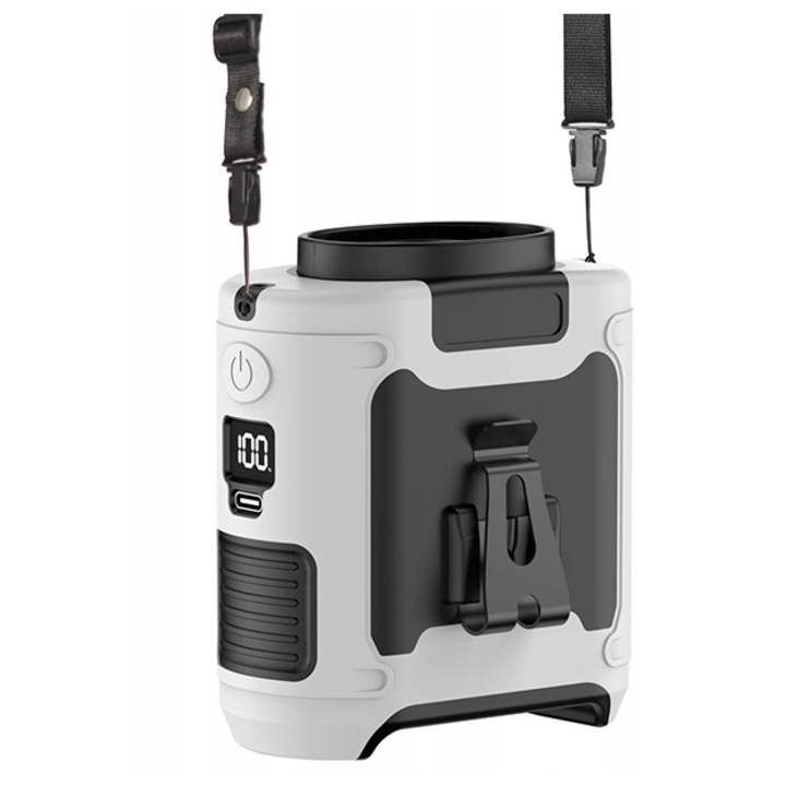 Mini ventilator multifuncțional 5 in 1, 10000 mAh, 5 viteze, dimensiuni 86x46x98mm, cu LED și funcție de baterie externă