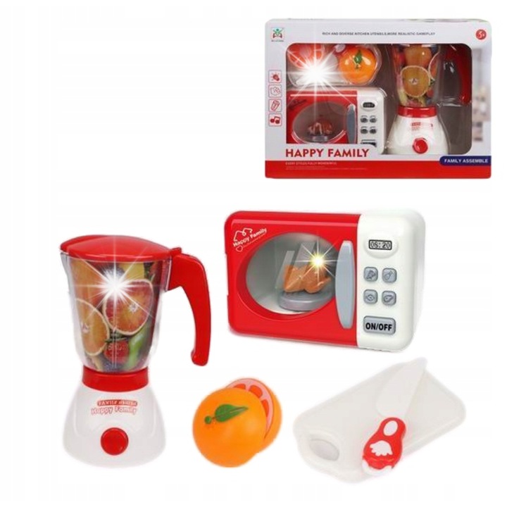 Játék konyhai készlet gyerekeknek, MIKROHULLÁMÚ SÜTŐ és turmixgép, többszínű, 4 éves kortól