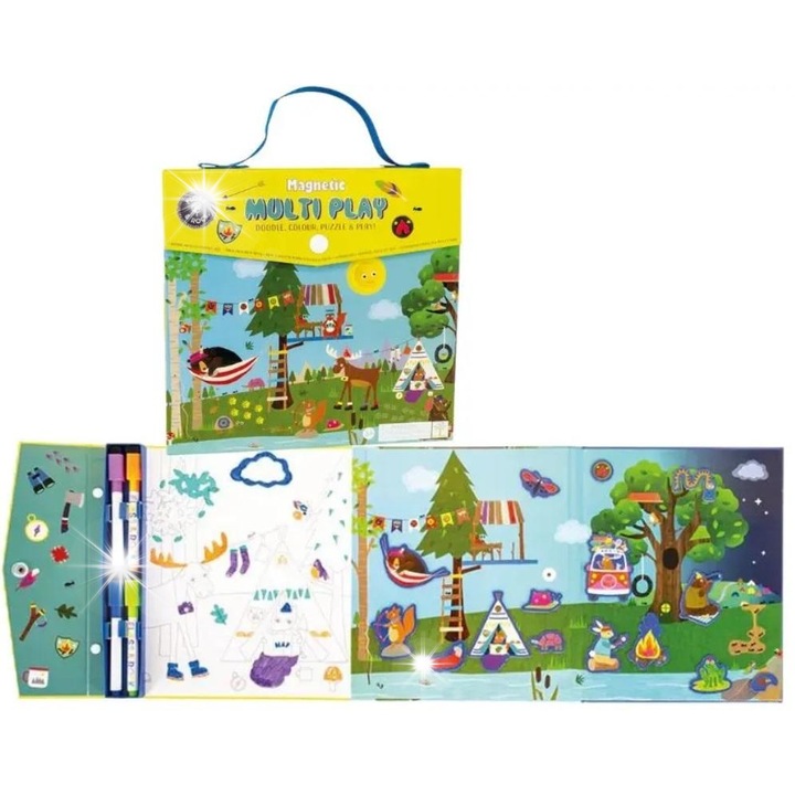 Творчески комплект за деца, Floss & Rock, 4 дейности, 4 цветни маркера, многоцветен, 23.5x22.5x2см