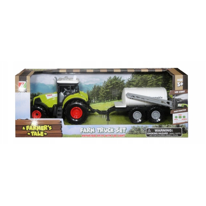 Tractor cu remorca, SWEDE, modul sonor, 140x347mm, pentru copii 3+
