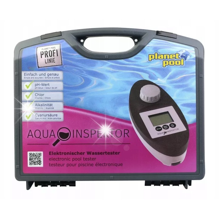 Aqua elektronikus medence teszter, tablettákkal, szállítással, 0-14 pH, 0-10 mg/l klór