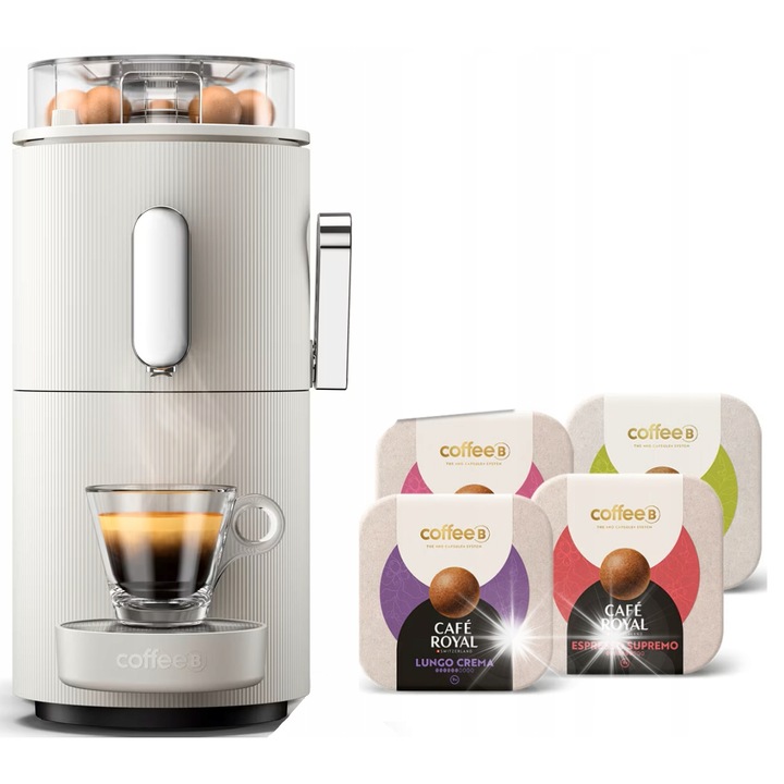 Espressor Café Royal Globe, alb, 4 pachete capsule incluse, 153x267x373mm