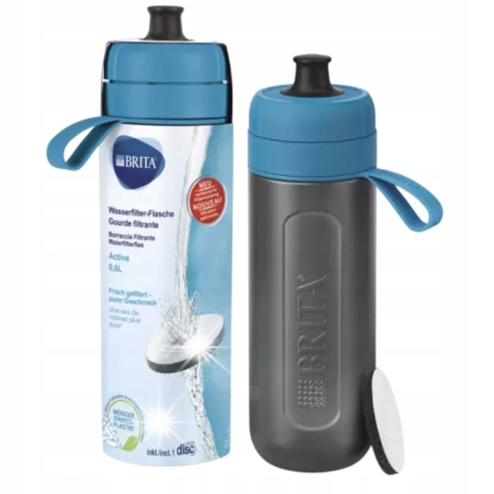 Филтрираща бутилка Brita Active, 600 мл, сива