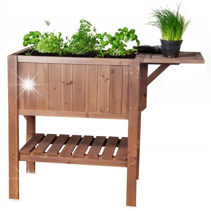 Powertec Garden emelt ágyás, 70x50x80cm, 80l űrtartalom, kertbe, erkélyre vagy teraszra