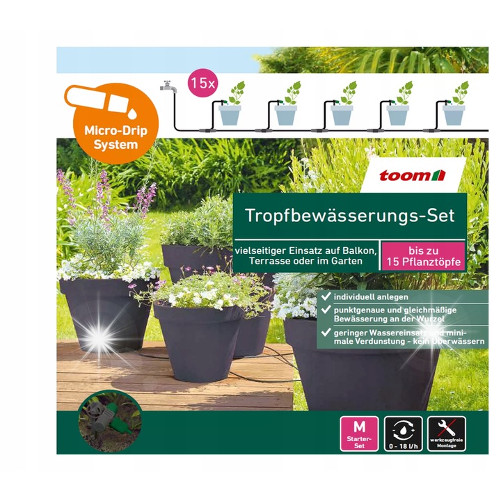 Комплект за капково напояване M за 15 саксии