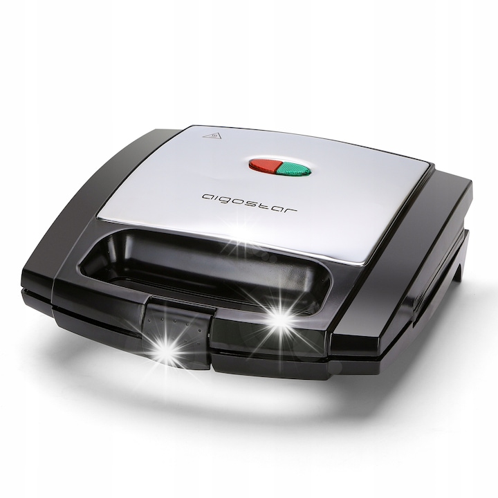 Aparat de vafe si sandwich maker 3in1 DOMO, Snack Maker, placi din ceramica antiaderente, temperatura reglabila, termostat, maner izolat termic, preparare rapida, gatire uniforma, curatare usoara, verde pastel