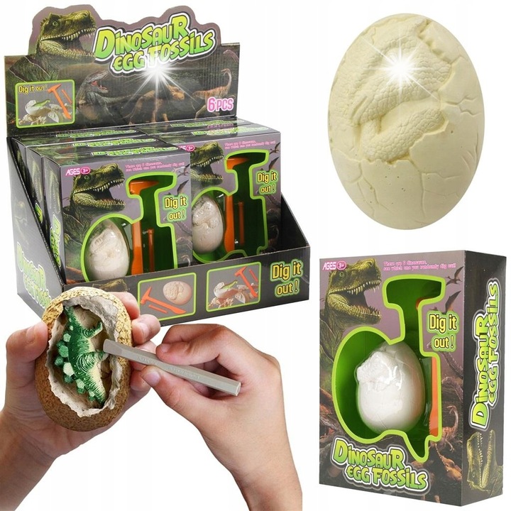 Set experimental pentru copii, eruptie vulcanica, Trifox, figurine dinozauri, 30x20cm