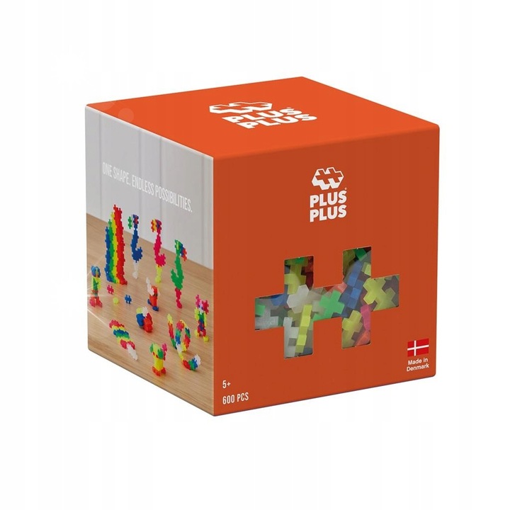 Конструктор Plus-Plus, 600 части, неонови цветове, за деца над 3 години