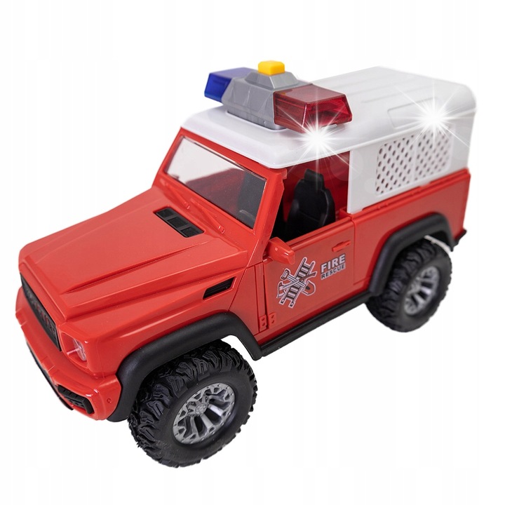 Gyermek terepjáró, Jeep off-road, hang- és fényhatásokkal, piros, 3x AG10 elemmel