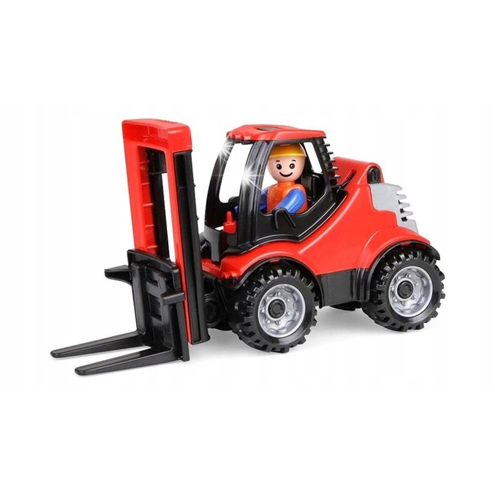 Камион играчка Lena Truckies, 26x10x14см, отворена кабина с фигура, ръчен повдигач