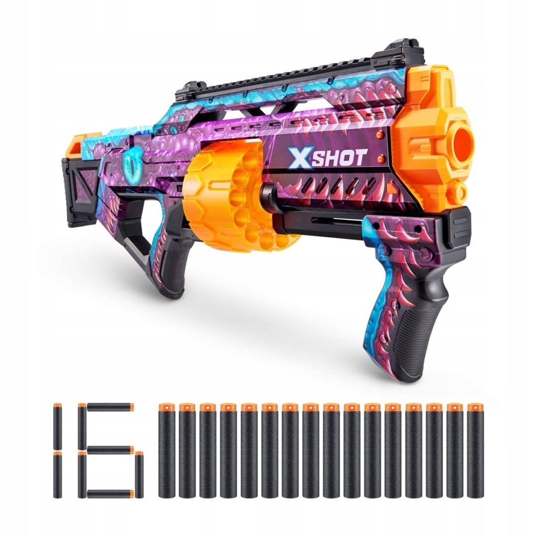 Lansator de jucarie ZURU X-Shot Last Stand, 16 sageti, 27m, 14