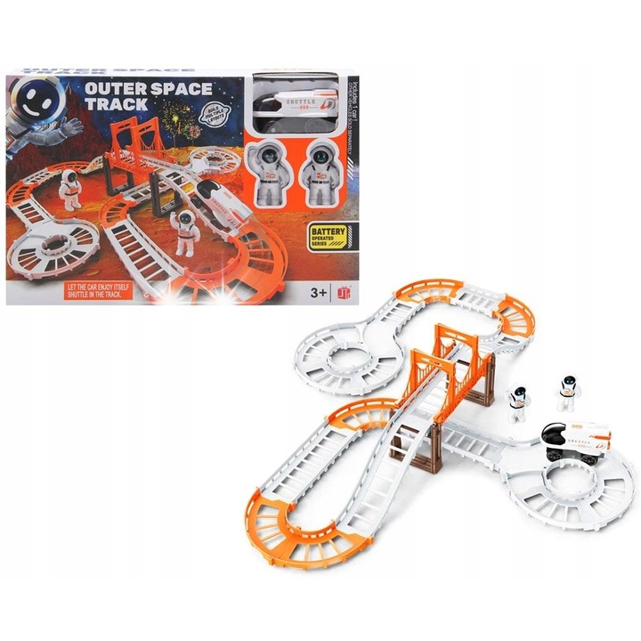 Játékvonatok, járművel és 2 űrhajóssal, kozmikus torony, Trifox