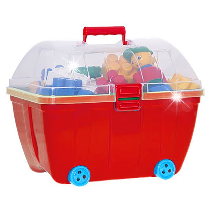 Építőkészlet 70 darabos, Hemar Family, Klocki K3, élénk színek, 2 éves kortól