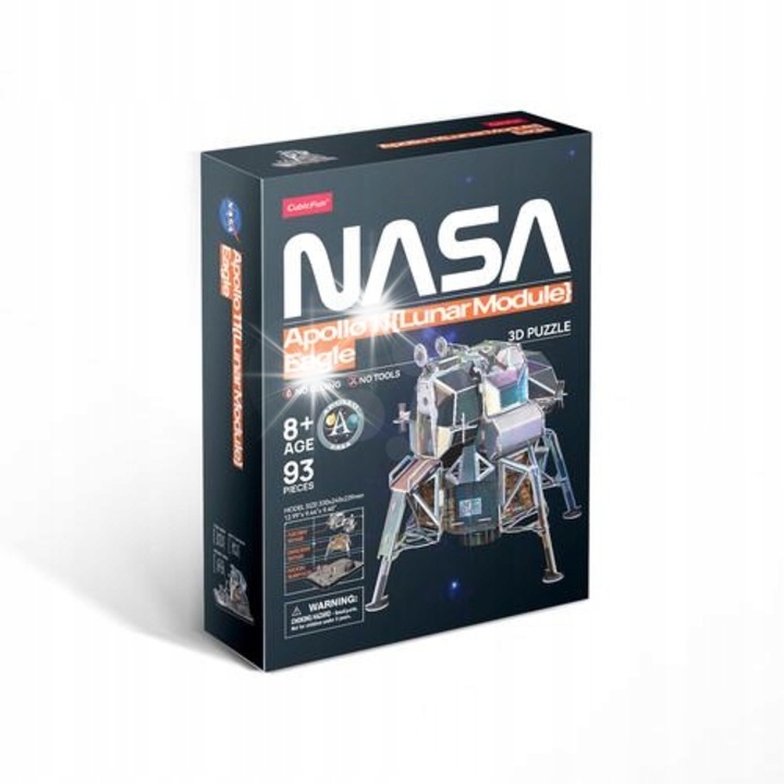 Apollo 11 puzzle készlet, 93 darab, 33x24x23,9 cm, többszínű