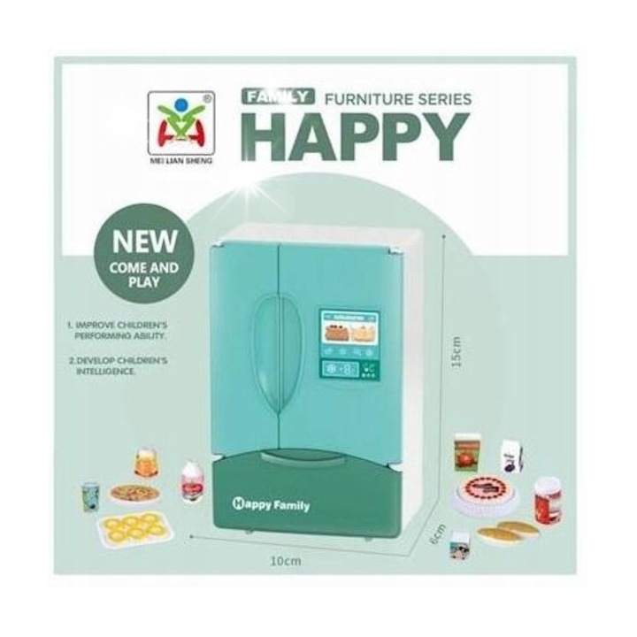 Maksik konyhai eszköz készlet gyerekeknek, hűtőszekrény, 20x9x22cm, játékos tanulás