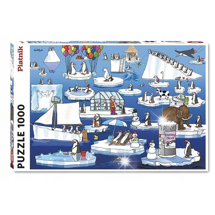 Puzzle készlet 1000 darabos, Élet az Antarktiszon, 67,5x44,1 cm