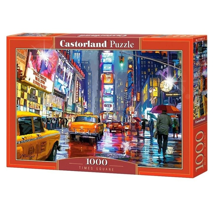 Пъзел Castorland 1000 елемента Таймс Скуеър, 68x47см, ръчна игра, развитие на логически умения