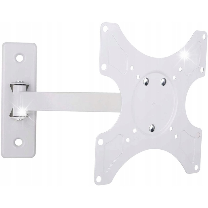 Стойка за телевизор Techly 19"-37", бяла, 25кг, въртяща се, VESA 75x75 - 200x200