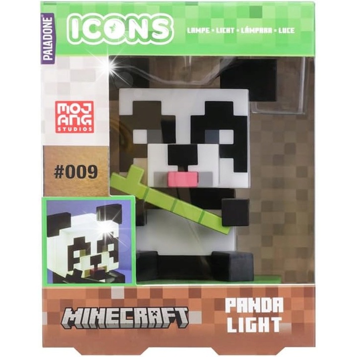Minecraft Panda dekoratív lámpa, Paladone, 11cm, hivatalosan licencelt