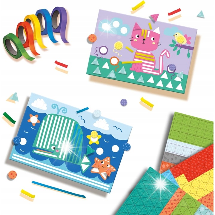 SES, jocuri educative, 24 imagini cu animale, multe autocolante, plastic
