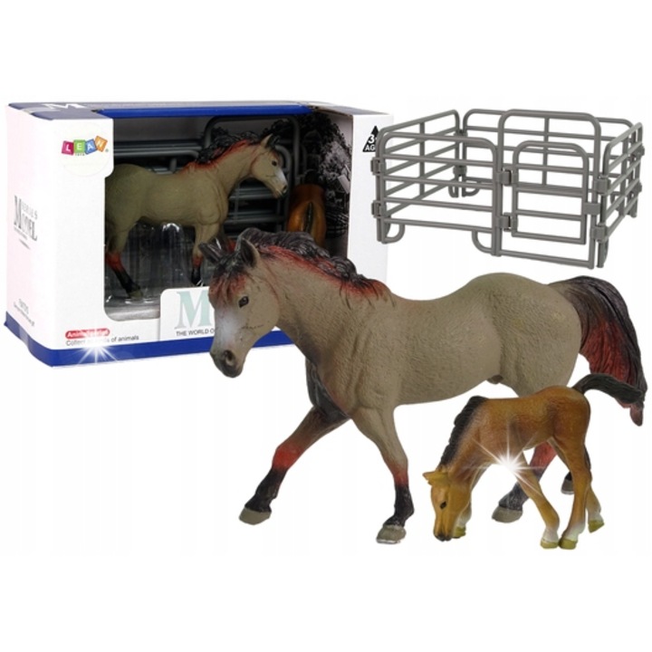 Комплект фигурки LEAN Toys, козирог и жребче, 16x11x4см и 10x7x2,5см, многоцветни