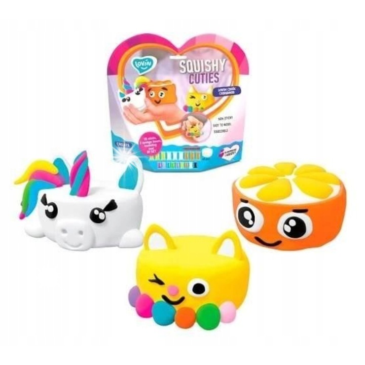 Творчески комплект Squishy Cuties, Okto, пластилин, за деца, многоцветен