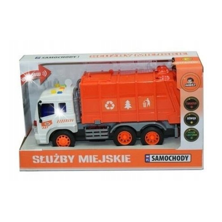 Konténeres autó Madej, 30 cm, gyermekjáték, motoros készségek fejlesztése, biztonság