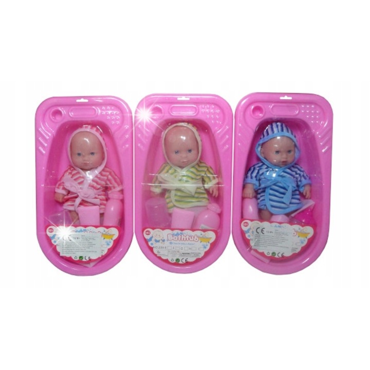 Baba kiegészítőkkel, Swede, kád szettel, üveggel, törölközővel, lányoknak, 12 hónapos kortól