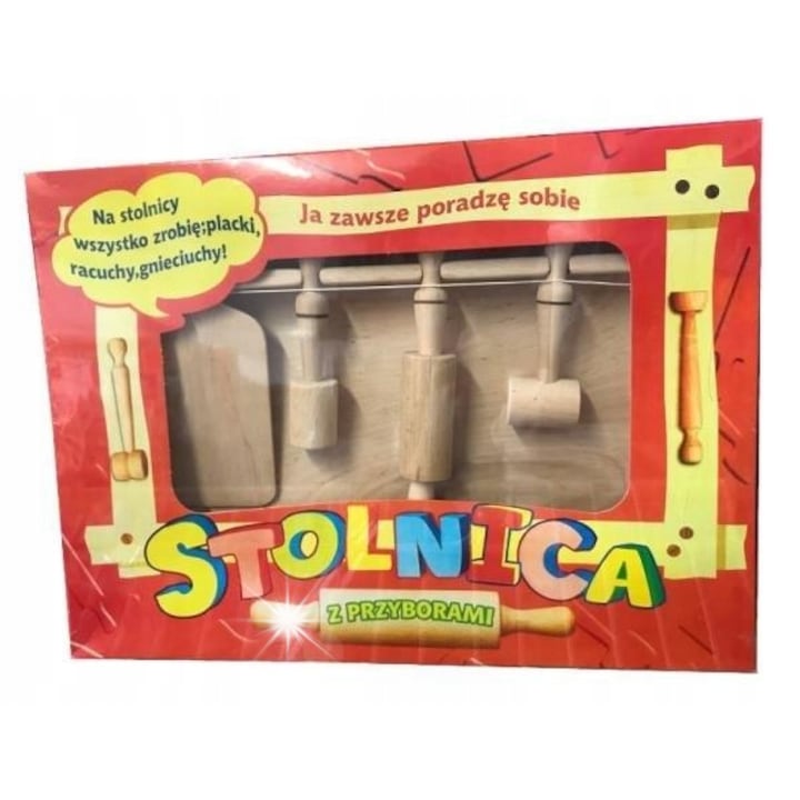 Gyermek konyhakészlet, Malimas, munkaasztal kiegészítőkkel, fából, biztonságos, tartós