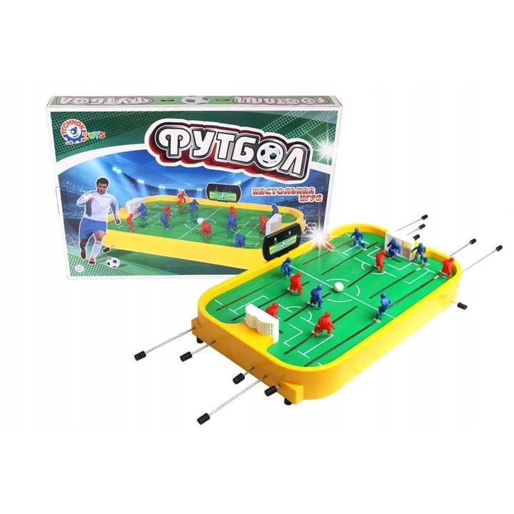 Gyermek asztali foci, Technok, az egész családnak, fejleszti a reflexeket és a pontosságot, 2+ játékos, tartós anyag