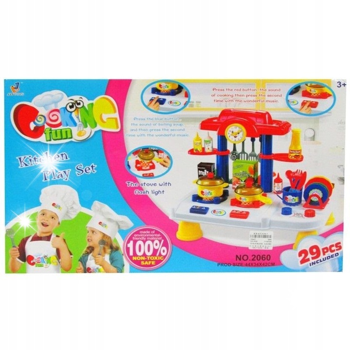 Trifox 29 darabos gyermek konyhai eszköz készlet, tanulás játékon keresztül, biztonságos, színes