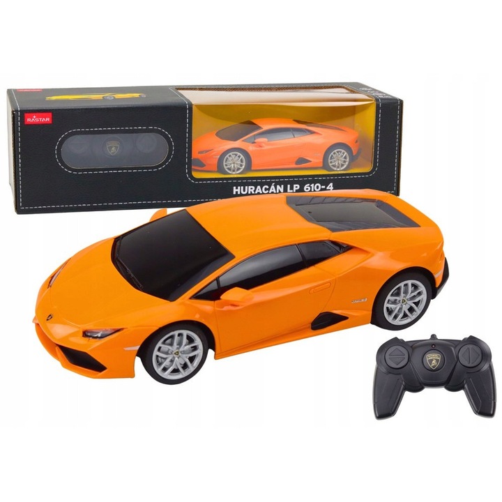 Автомодел R/C Rastar, Lamborghini Huracan, 1:24, оранжев, 19x8x5см, с дистанционно