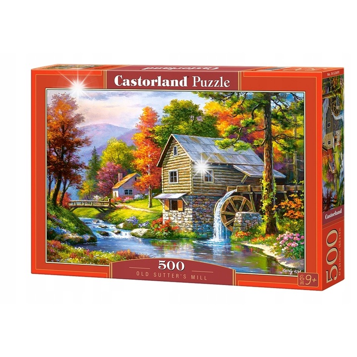 Пъзел 500 елемента Старата мелница на Сутър, Castorland, за 8 години, цветен