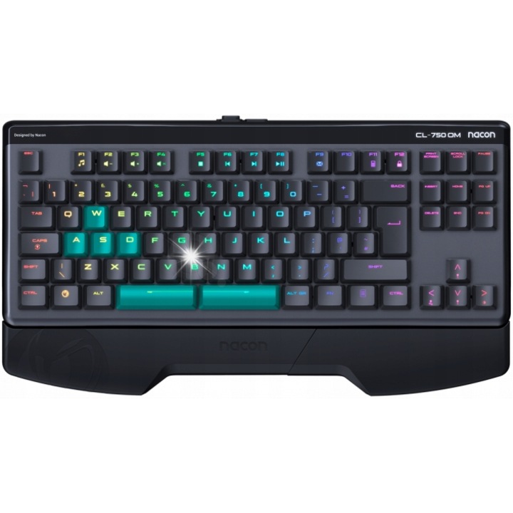 NACON CL-750 Gaming billentyűzet, optikai-mechanikus, RGB világítás, fekete, kompakt