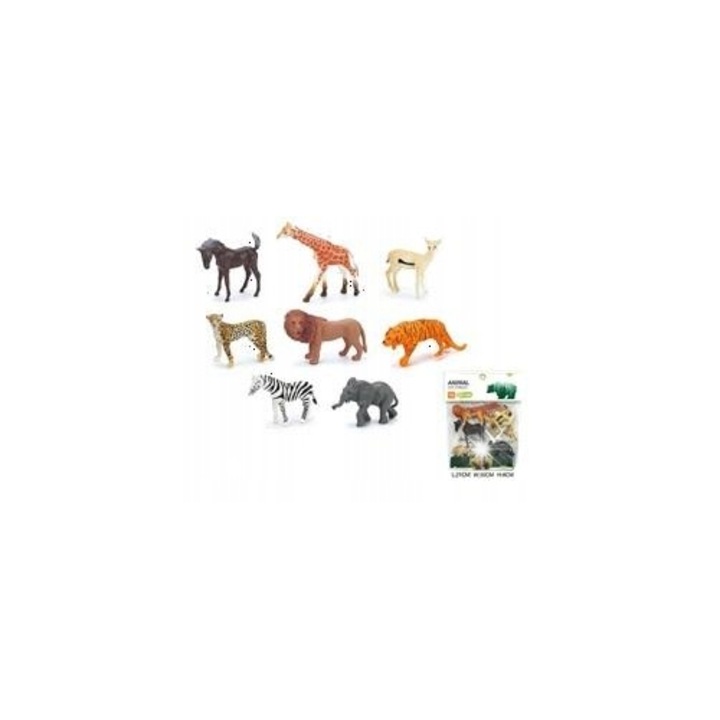 Szafari állat gyűjthető figurák, Madej, 8 darabos készlet, 10cm, többszínű