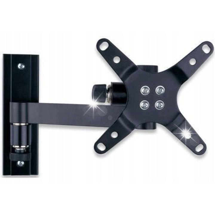 Стойка за телевизор Techly 13"-30", 15кг, въртяща се, черна, VESA монтаж