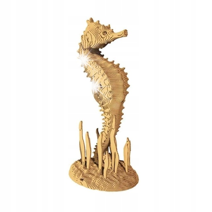 Puzzle 3D Cartonic, Konik Morski modell, újrahasznosított karton, 60 perc, készlet