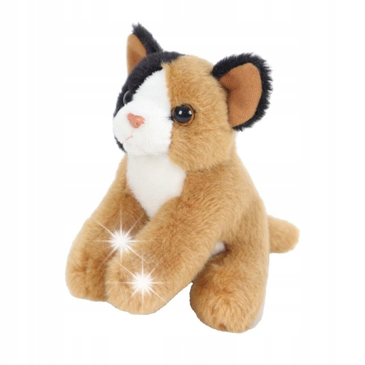 Pisica de plus Beppe, 13cm, culoare maro, set de jucarii de plus