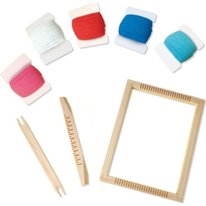 Set de tesut SES Creative, din lemn, multicolor