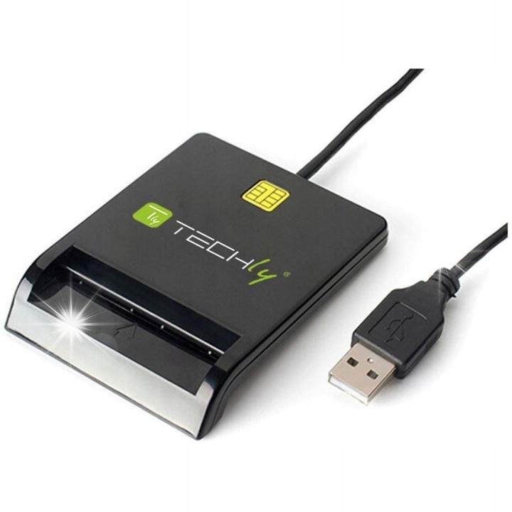 Kártyaolvasó, USB-A, 85x9x65mm, fekete, 120 cm