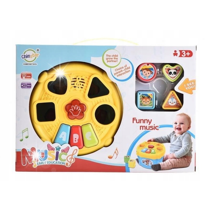 Музикална играчка за сортиране, 7 месеца+, развива моториката, многоцветна, различни размери