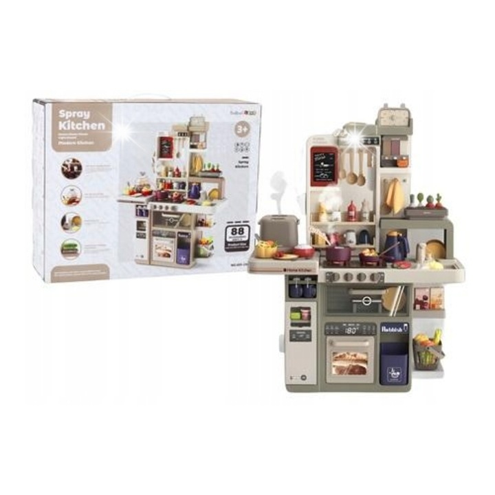 Gyerekkonyha készlet, LEAN Toys, 88 elemes, többszínű, 93x69x27cm