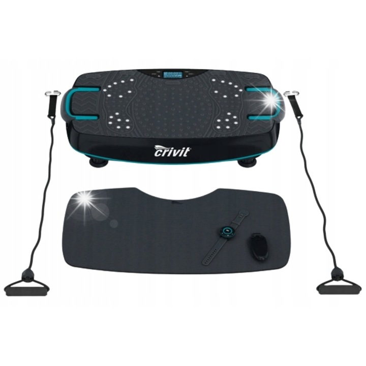 Вибрационна платформа Crivit 200 W, 5 програми, 2 дръжки, 72,5x37,5x15см, противоплъзгаща