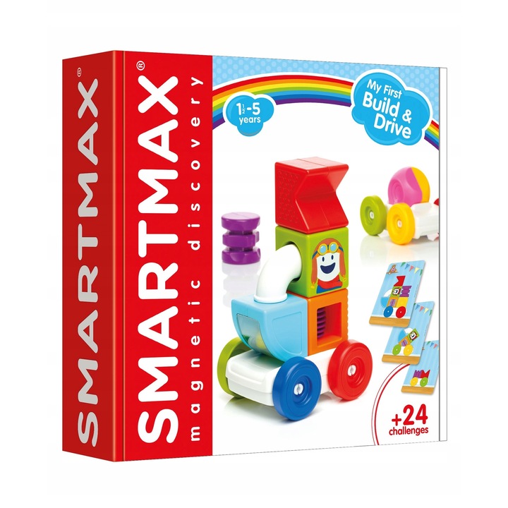 Комплект за конструиране, SmartMax, My First Build & Drive, 2 в 1, многоцветен, за деца